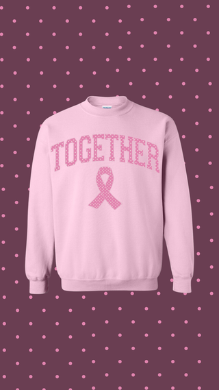 charlie southern: together breast cancer awareness sweatshirt - pink