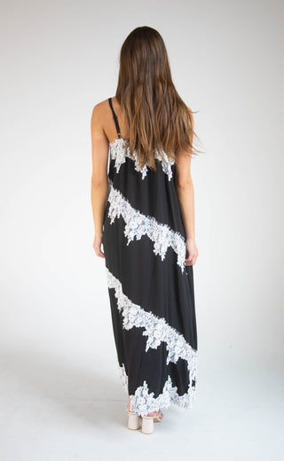 can't need you anymore lace maxi dress - black