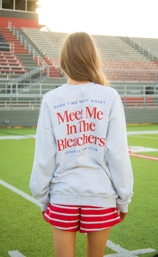 friday + saturday: meet me in the bleachers sweatshirt - grey