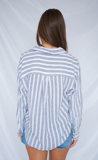 z supply: the perfect striped button up - white