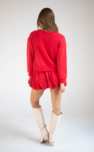 just enough cardigan - red