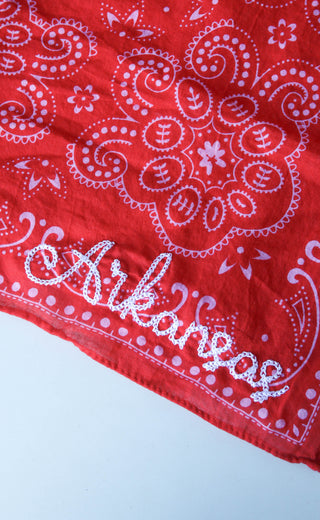 embroidered bandana with chainstitch