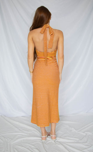 windows down halter maxi dress