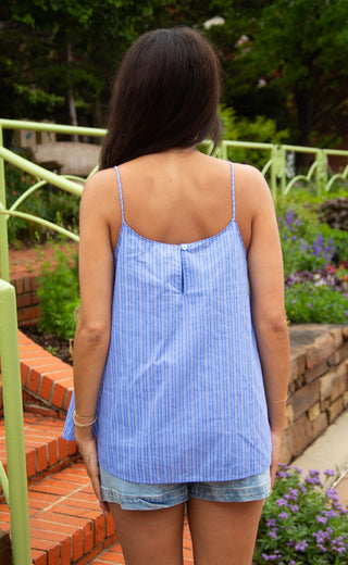 forever with me striped tank - blue