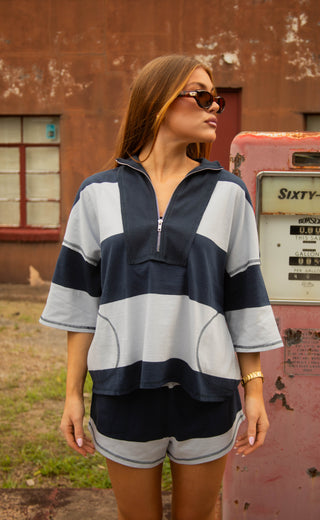 weekend agenda stripe set - blue