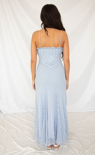 astr: maeryn dress - blue plaid