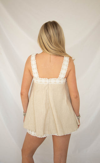 love deeper linen mini dress