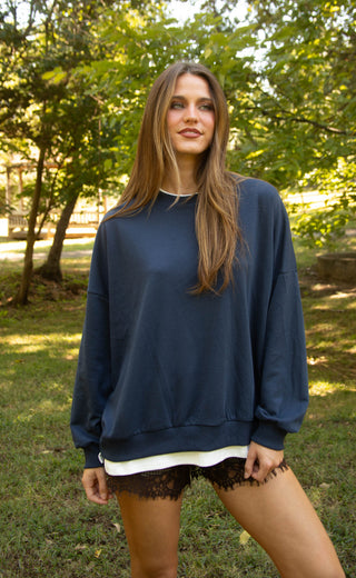 been by now layered sweatshirt - navy