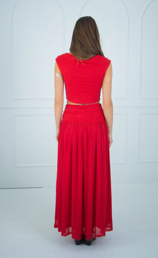 elodie the label: darya top - coral red