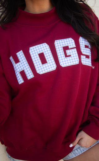 hogs gingham mock neck