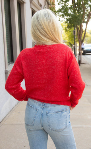 color me happy cardigan - red