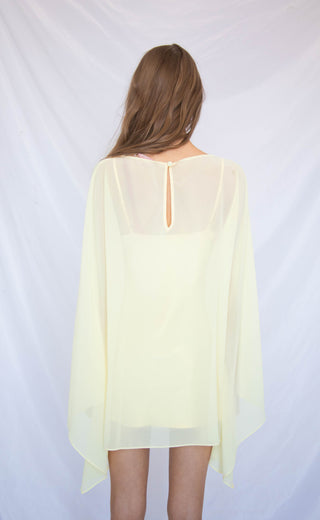 show me your mumu: olsen mini dress - pale yellow chiffon