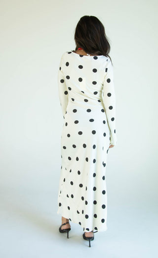 just want to love you polka dot maxi dress - cream