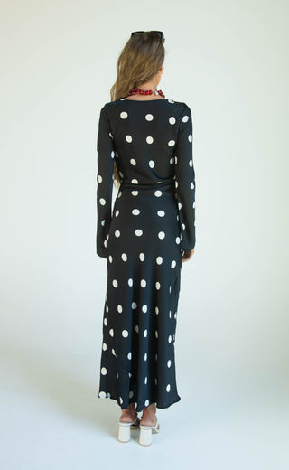 just want to love you polka dot maxi dress - black
