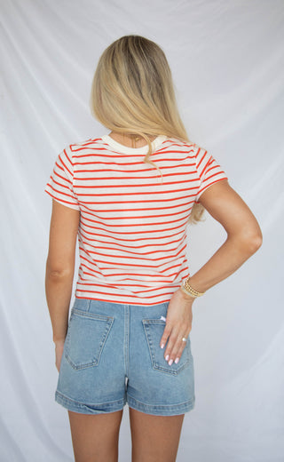 z supply: junie striped tee - lychee