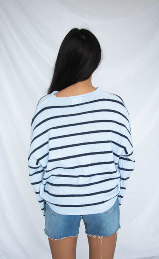 beat of your heart cardigan - navy stripe