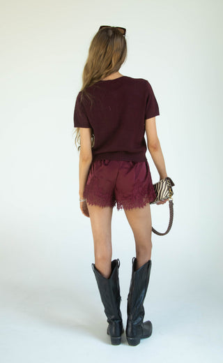 fly to you cropped sweater - burgundy