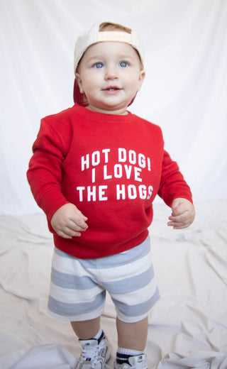 charlie southern: hot dog i love the hogs toddler sweatshirt
