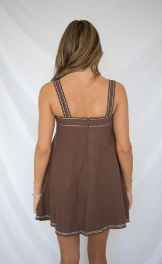 clear contrast linen mini dress