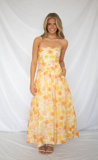astr: ovina dress - yellow floral