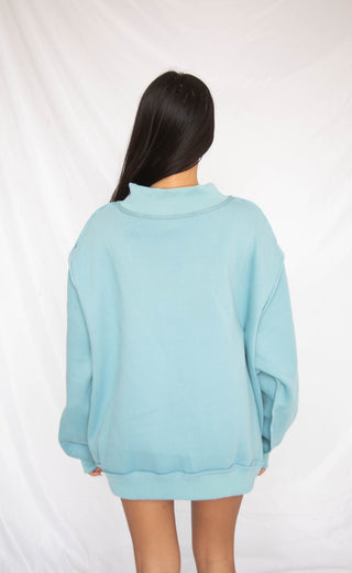 dilly dally mock neck sweatshirt - blue