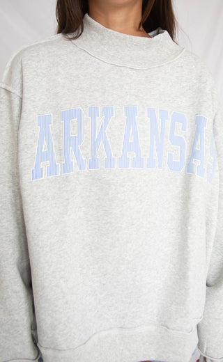 arkansas stripe mockneck - blue stripe