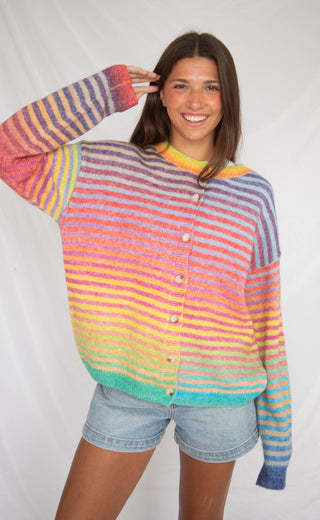 she's a rainbow cardigan sweater