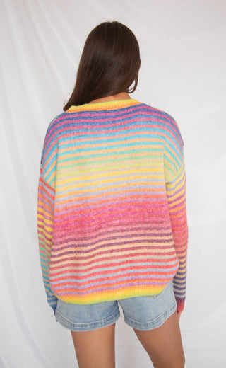she's a rainbow cardigan sweater