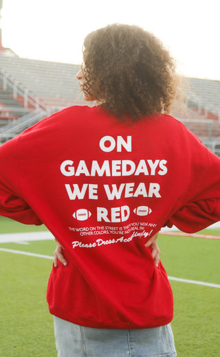 charlie southern: gamedays we wear red sweatshirt