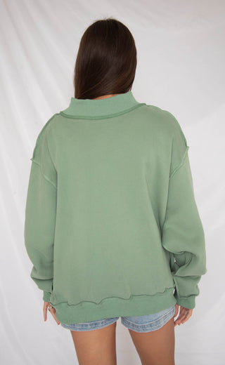 dilly dally mock neck sweatshirt - green