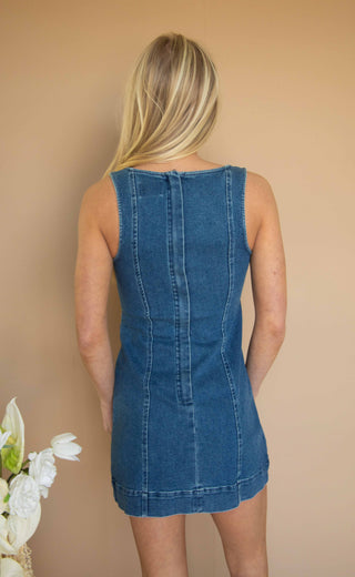 show me your mumu: bridgeport bow dress - blue jean baby