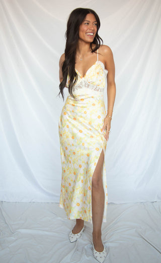 astr: ivanna dress - yellow green floral
