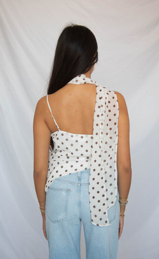 astr: adrie top - cream polka dot
