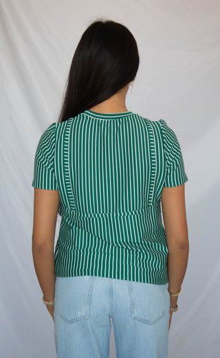 good timing striped bikini tee - green