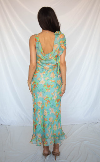 astr: isabelle dress - blue orange floral