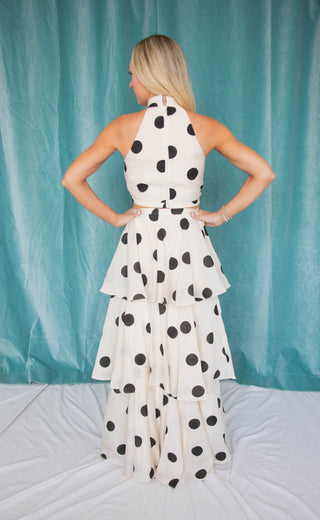 time goes on polka dot set - white