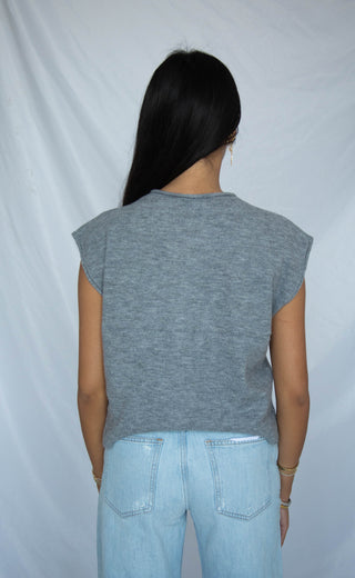 tell me more knit sweater - gray