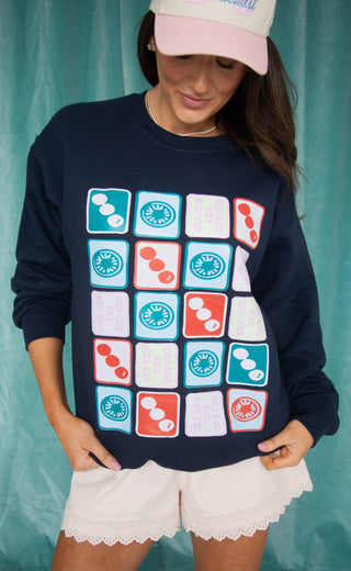friday + saturday: mahjong tiles sweatshirt