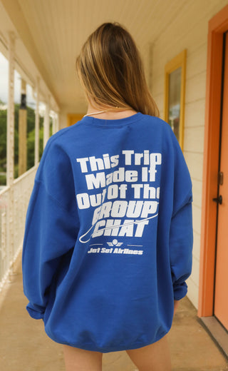 friday + saturday: jet set airlines sweatshirt