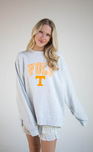 charlie southern: tennessee vols striped mockneck