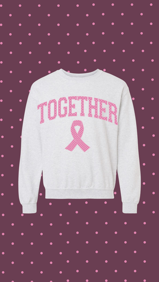 charlie southern: together breast cancer awareness sweatshirt - white