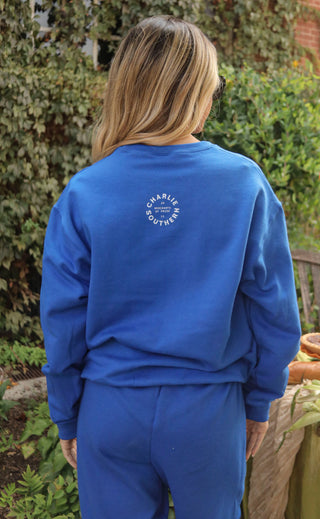 charlie southern: couch club sweatshirt - royal