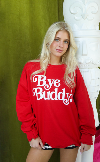 charlie southern: bye buddy sweatshirt - red