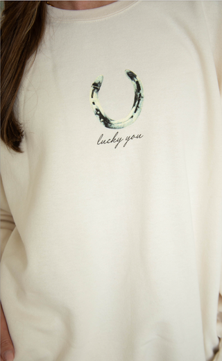 charlie southern x emma katherine art: lucky you horseshoe sweatshirt