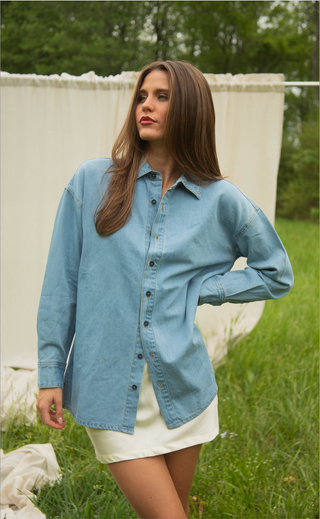 walk right in denim button up