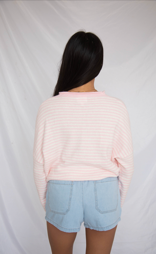 beat of your heart cardigan - pink stripe