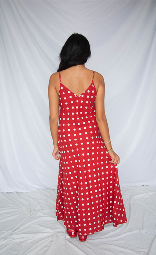 all we do polka dot maxi dress