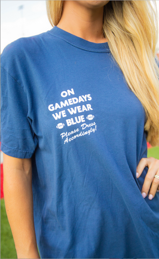 charlie southern: gamedays we wear blue tee