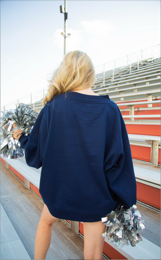 friday + saturday: tailgate social club mock neck - navy