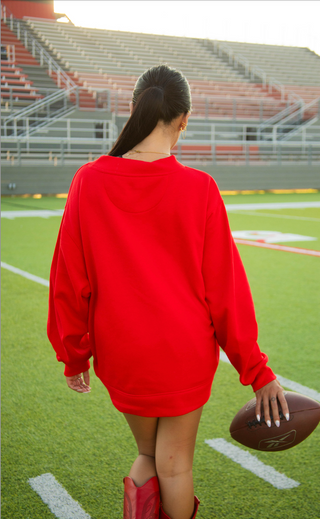 friday + saturday: tailgate social club mock neck - red